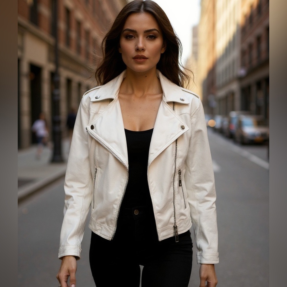 Alice Blue cream colored zip up jacket, Brand New with tags